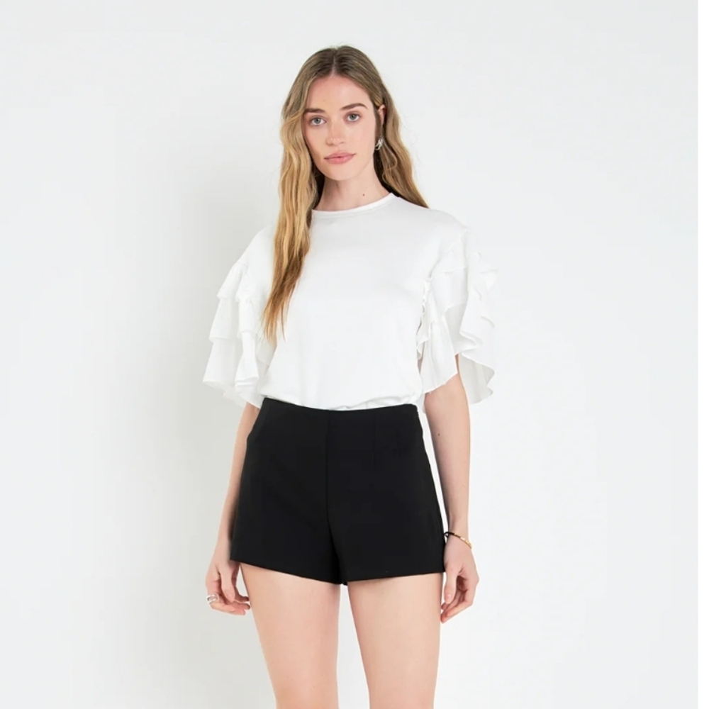 New English Factory Layered Ruffles Top‎ Small